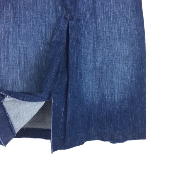 TALBOTS Jean Skirt Denim Modest Minimalist Capsule Wardrobe Classic Size 12 - Picture 2 of 8